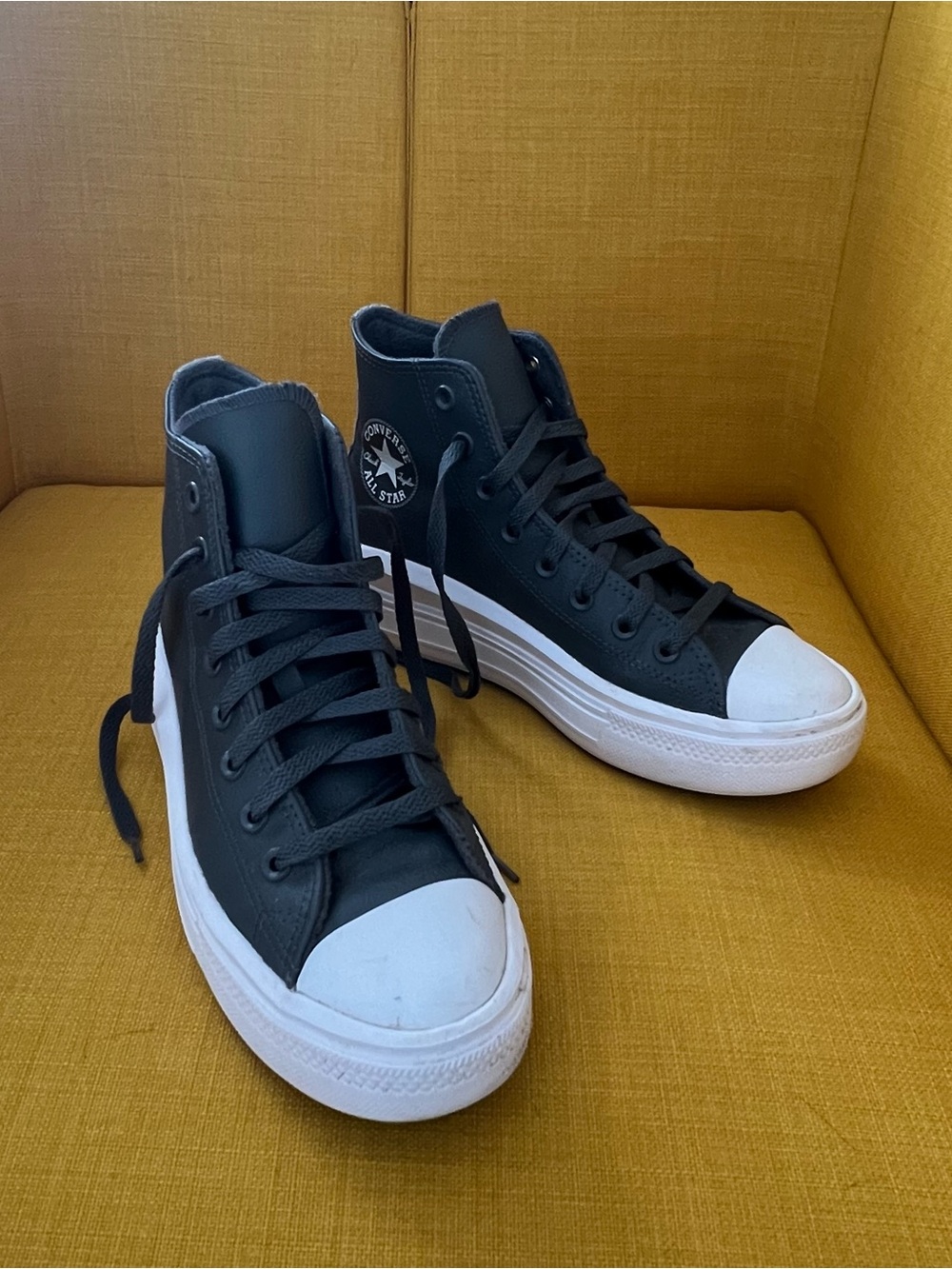 Converse Grey and White High Top Sneakers